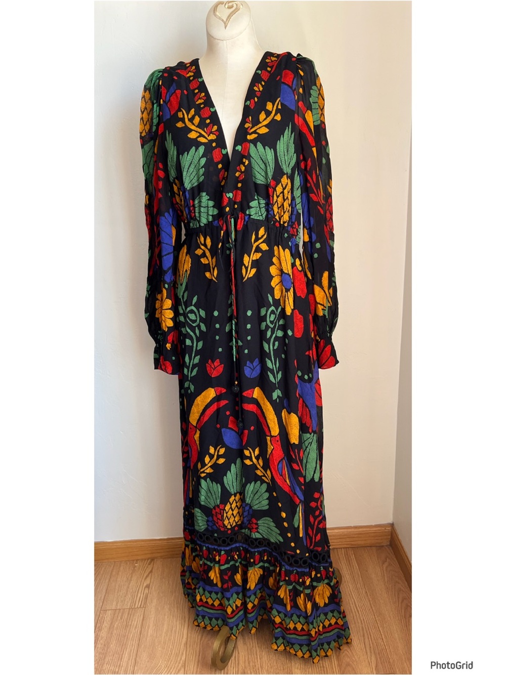 Farm Rio Georgette Maxi Dress Large - Picture 2 of 6